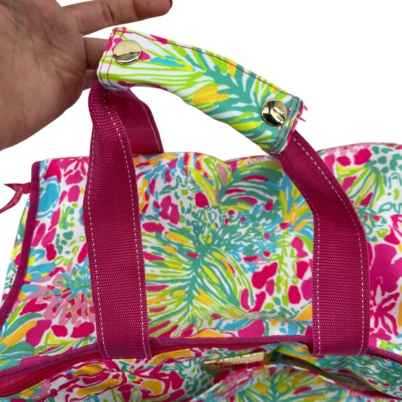 LILLY PULITZER Large Spot Ya Insulated Lined Beach Cooler Tote Bag Straps NWOT - Picture 3 of 10